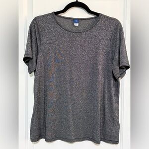 Old Navy Luxe Metallic Gray Tee
